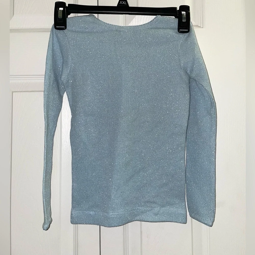 Gap Kids Sparkly Light Blue Long Sleeve Shirt. Size 6. NWT. D - Picture 2 of 3